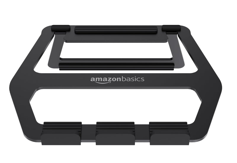 Amazon Basics Aluminum Portable Foldable Laptop Support Stand for Laptops up to 13", Black 13"