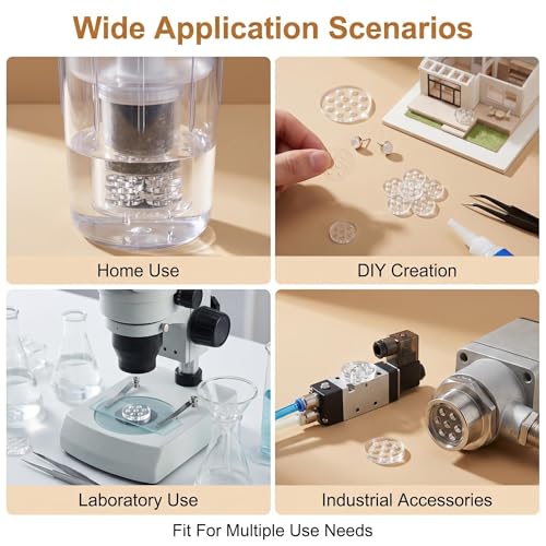 20Pcs 8mm/0.3Inch Clear High Borosilicate Glass Screens Filters with Holes 7 Honeycomb Holes Filter Screen