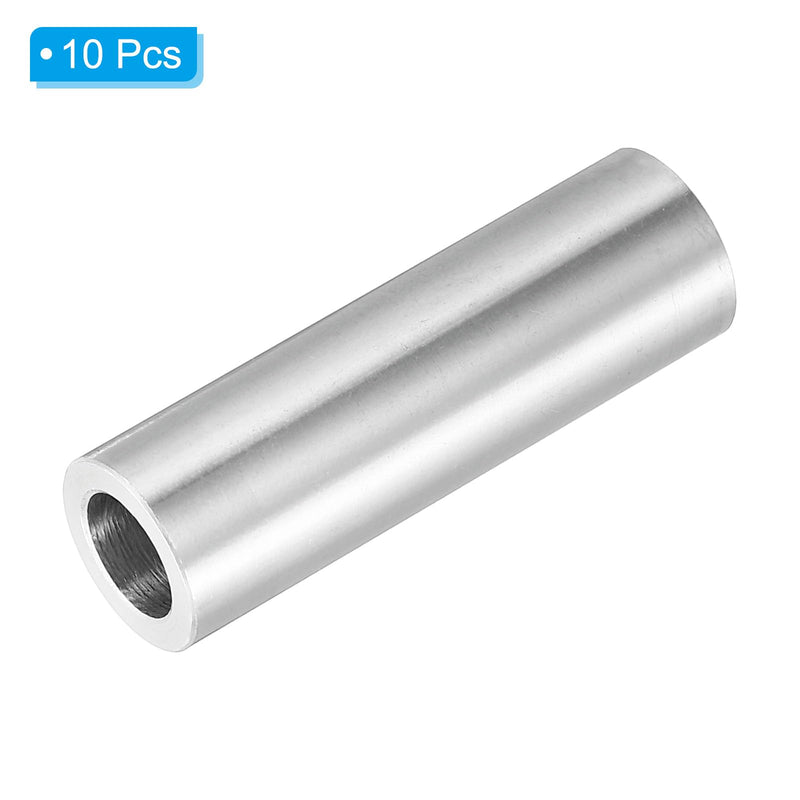 PATIKIL M10 Aluminum Spacers, 10 Pcs Metal Spacer Aluminum 10.2mm ID x 16mm OD x 50.8mm L Aluminum Spacer Screw Standoff Round for 3/8" M10 Screw Bolts