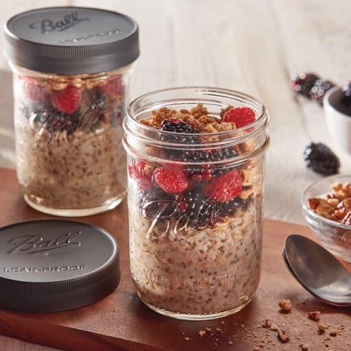 Ball Leak-Proof Plastic Lids for Glass Mason Jars, Used for Canning, Pickling, Juice, Jam, Jelly (Wide, 6 Count (Pack of 2)) 6 Count (Pack of 2) Wide