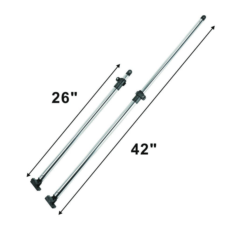 MSC® NEW Adjustable Bimini Rear Support Poles, 1" Aluminum Support Poles,Fit Most Types of Bimini Tops