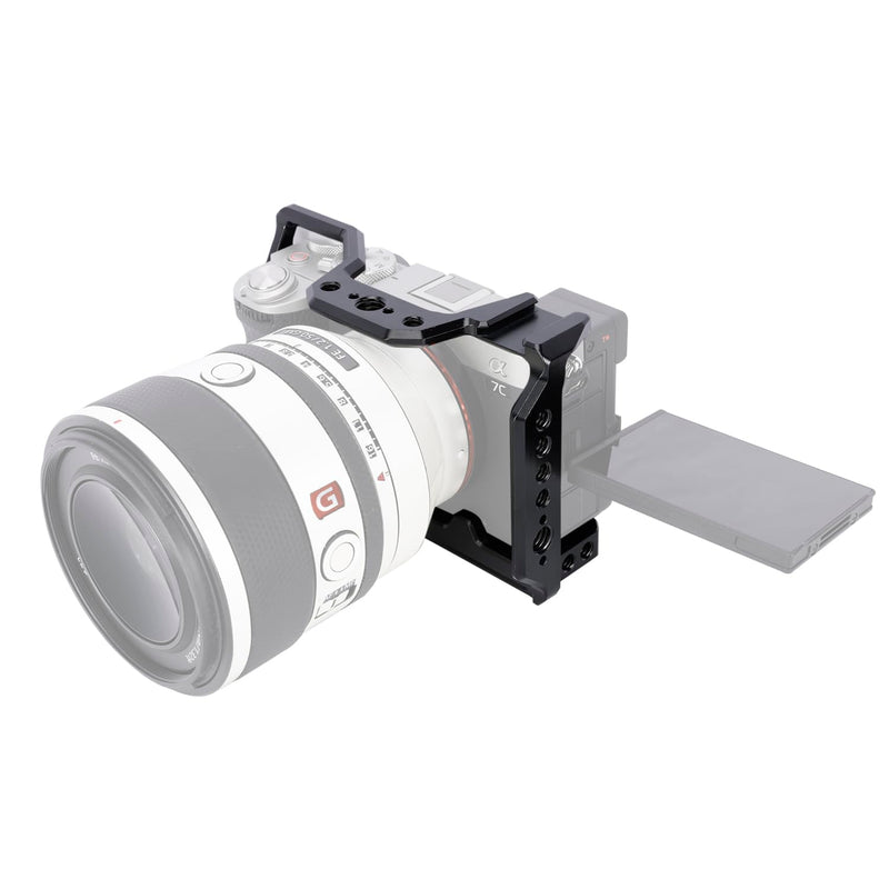 NICEYRIG A7C II A7CR Aluminum Cage for Sony Alpha A7CII / A7CR / A7C Mirrorless Camera Vlog Vlogging Video Making with Quick Release Plate for Arca-Swiss, NATO Rail, Cold Shoe - 419