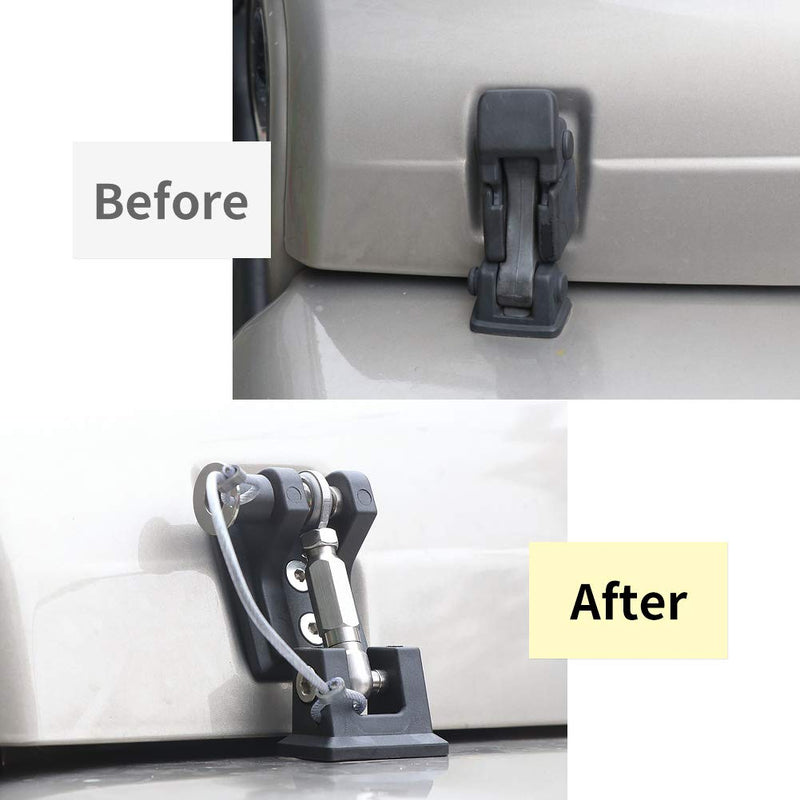 TJ Hood Latches for Jeep Wrangler, Locking Hood Latch for 1997-2006 Jeep Wrangler TJ Accessories, Upgrade, Eliminate Hood Flutter Bounce,1Pair For 1997-2006 Jeep TJ