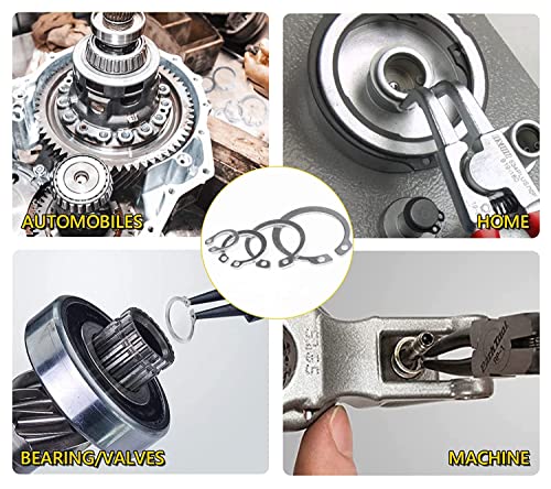 330Pcs 15-Size Metric 304 Stainless Steel External Retaining C-Clips Rings/External Circlip Snap Retaining Clip Ring Assortment Kit - 4mm to 28mm