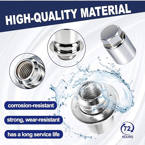 Wheel Lock Lug Nut Set for Toyota Lexus, M12 x 1.5, Anti-Theft Security Kit, Compatible with RX350, IS250, ES350, Camry, RAV4 Replace 00276-00900