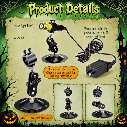 Aurelema 1 Pack Green Laser Halloween Module Generator with Timer,Green