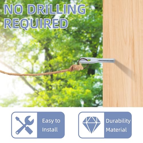 100 Pack Eye Lag Screws with 1Pc Eye Lag Driver, 1/4 Inch x 3 Inch Wood Screws, Heavy Duty Cement Concrete Wall Anchors Eye Bolts for Hanging Ceiling Joists 100