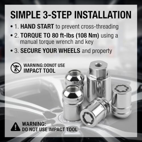 Alloy Wheel Lock Lug Nuts Compatible with Honda 08W42-SNA-101