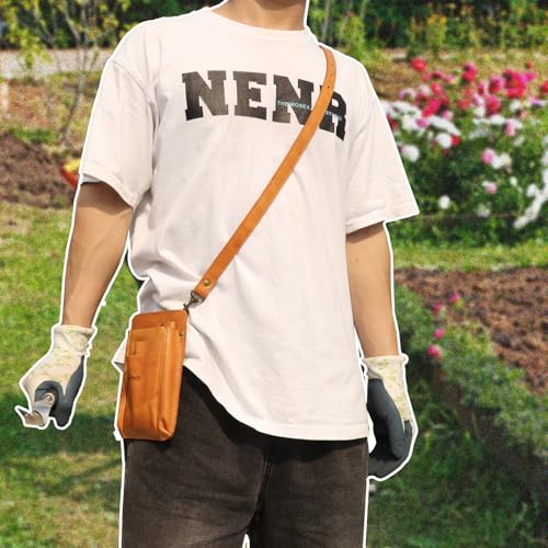 Leather Multi-Way Florist Tool Pouch - 4 Pocket Waist Shoulder Gardener Bag