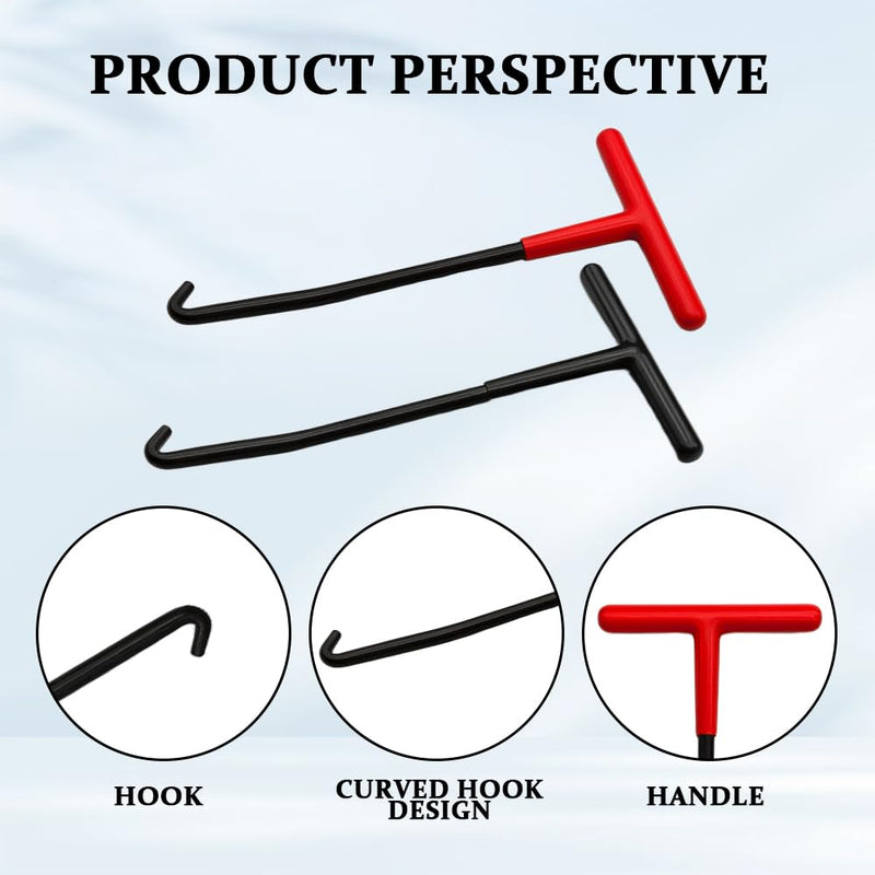 Motorcycle Exhaust Spring Hook, Spring Removal Tool, T Shaped Handle Exhaust Pipe Spring Puller Installer Hooks Tool with Rubber Coating, Car Accessories Fit for Most Vehicles (Red+Black) Red+Black