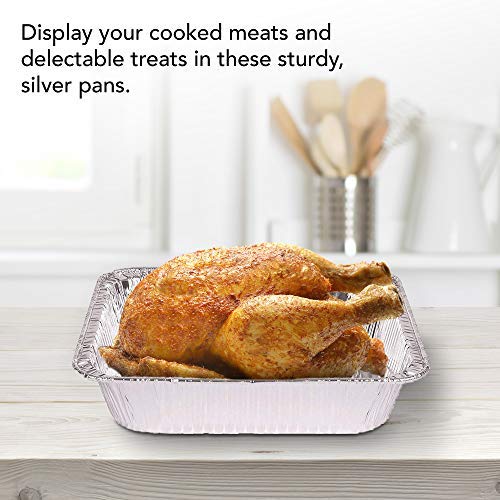 Stock Your Home Aluminum Pans 9x13 Disposable Foil Pans (30 Pack) - Half Size Steam Table Deep Trays - Tin Foil Pans Great for Cooking, Heating, Storing, Prepping Food 30 Pack