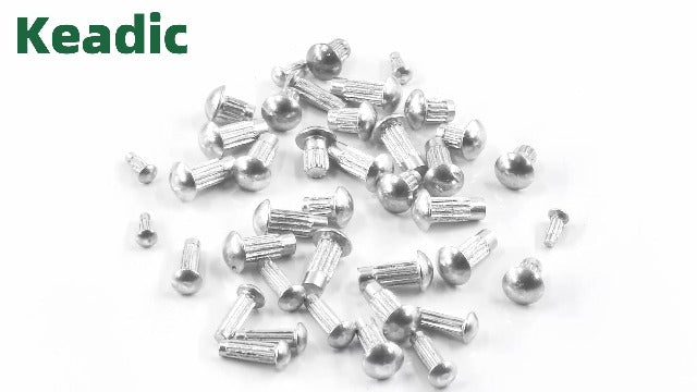Keadic 800Pcs M2 M2.5 M3 M4 Aluminium Brazier Head Solid Rivet Assortment Set, 6mm 8mm 10mm Solid Aluminum Rivets for Repairing Boats Aircraft Automobile Machinery