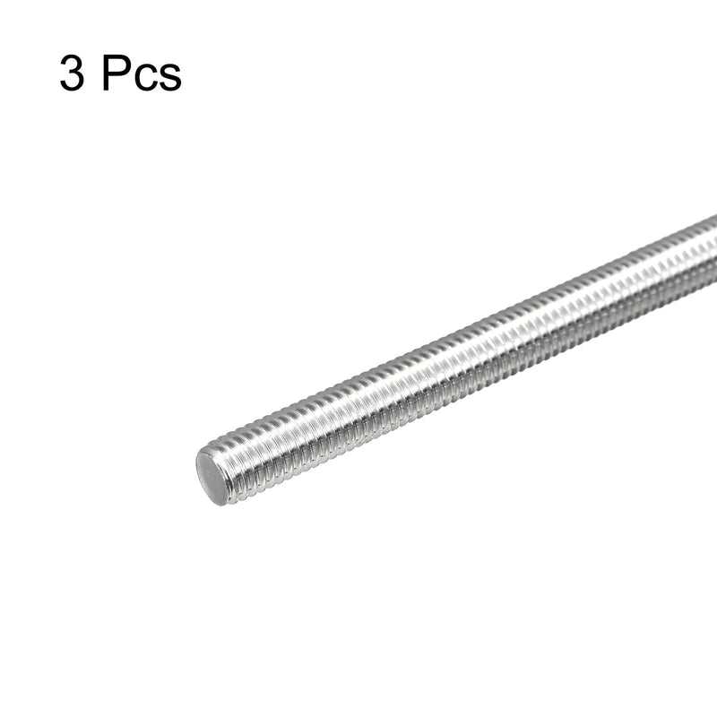 MECCANIXITY Fully Threaded Rod M8 x 400mm 1.25mm Thread Pitch 304 Stainless Steel Right Hand Threaded Rods Bar Studs 3 Pack