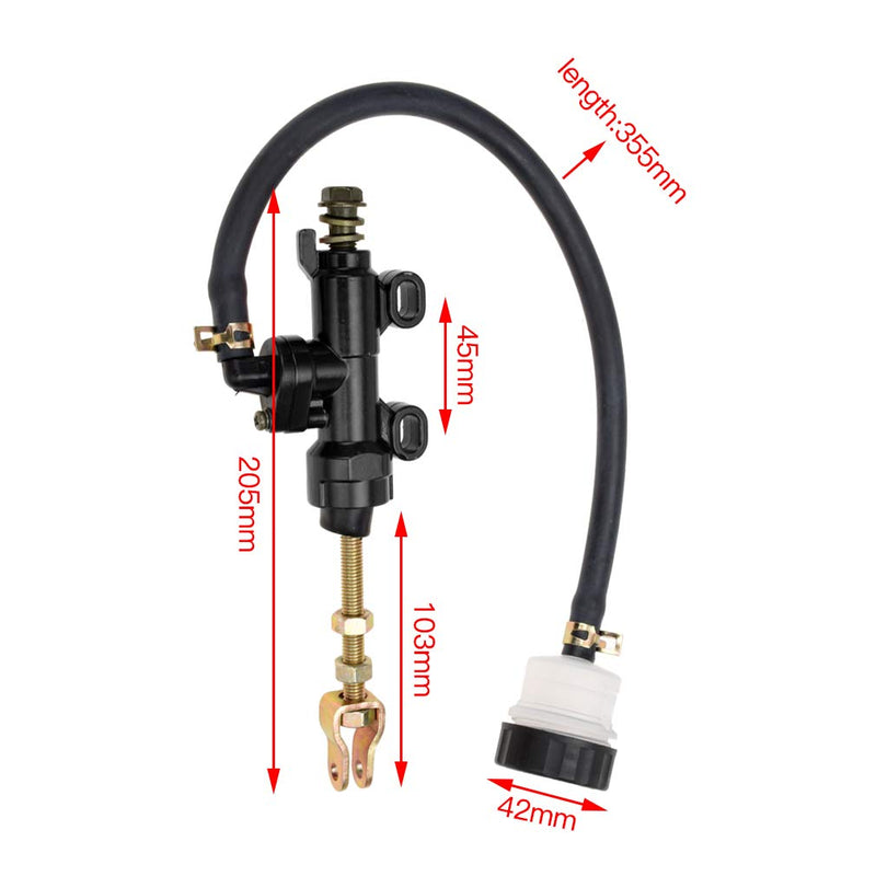 HIAORS Rear Brake Master Cylinder Reservoir Replacement for Yerf Dog GX150 150cc 3206 4206 3209 Coleman KT196 Go Kart ATC-250R Chinese 70cc 90cc 110cc 125cc Quad 4 Wheeler Pit Dirt Bike Parts Black