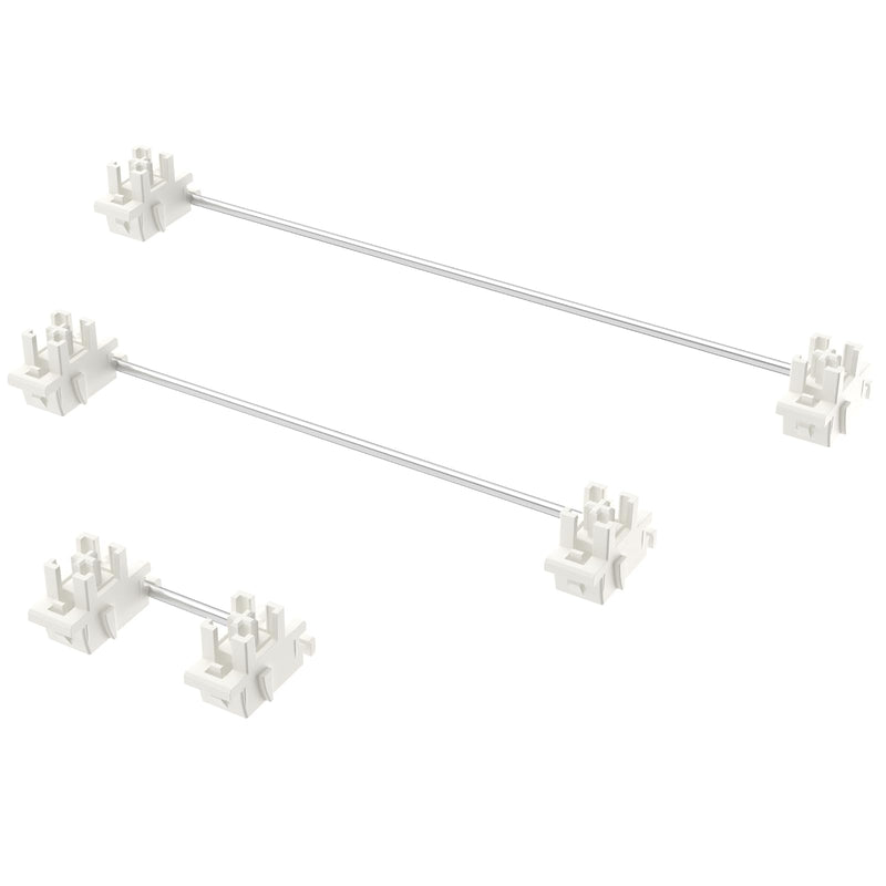  [AUSTRALIA] - DUROCK Plate Mount Stabilizer V3, Innovative Pre-Clipped Stem for Minimum Wire Wobble 2U 6.25U 7U Keyboard Stabilizers (V3 Cream Silver 100% Kit) V3 Plate Cream Silver