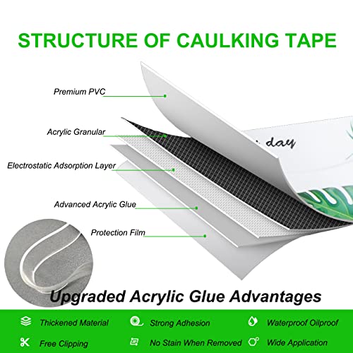 2.36" * 10.5' Kitchen & Bath Tape Caulk Strip Widened Upgraded Acrylic Glue PVC Self Adhesive Waterproof Caulking Tape, Decorative Sealant Trim for Kitchen Sink Toilet Bathtub (White 2PCS)