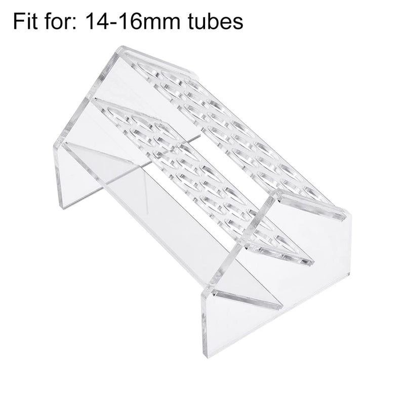 uxcell Slant Rack Acrylic Test Tube Holder 18 Wells for 10ml/15ml Centrifuge Tubes Clear