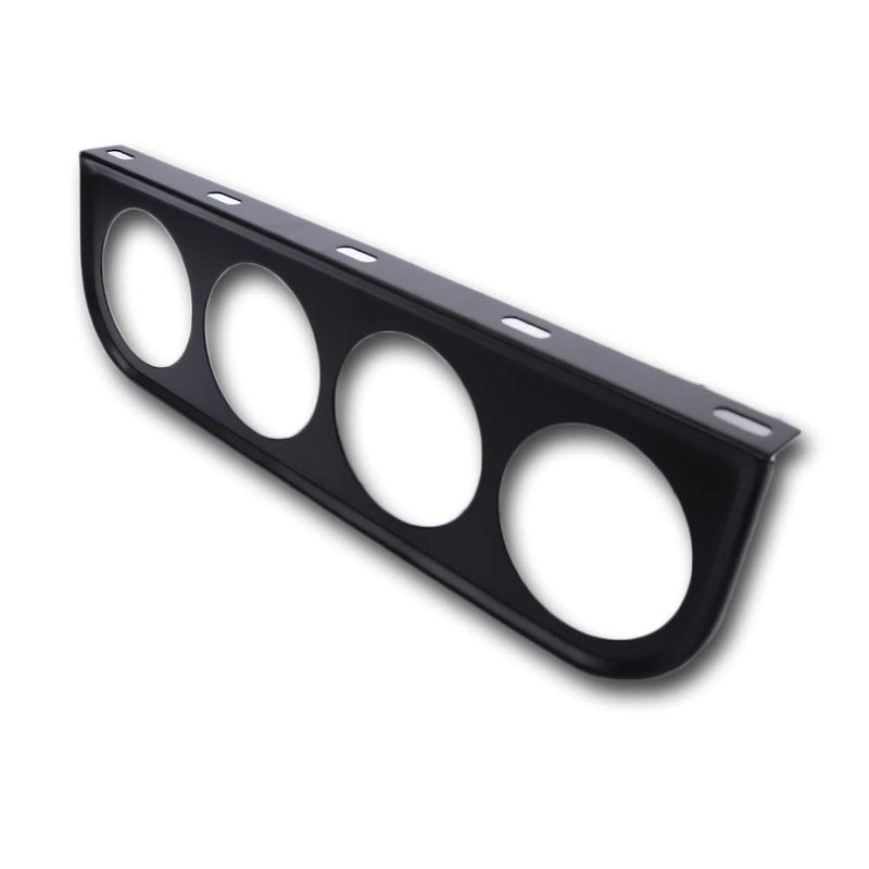 MOTOR METER RACING Universal 2-1/16" 52mm Quad Gauge Mounting Panel Four Holes Black 4 Mount