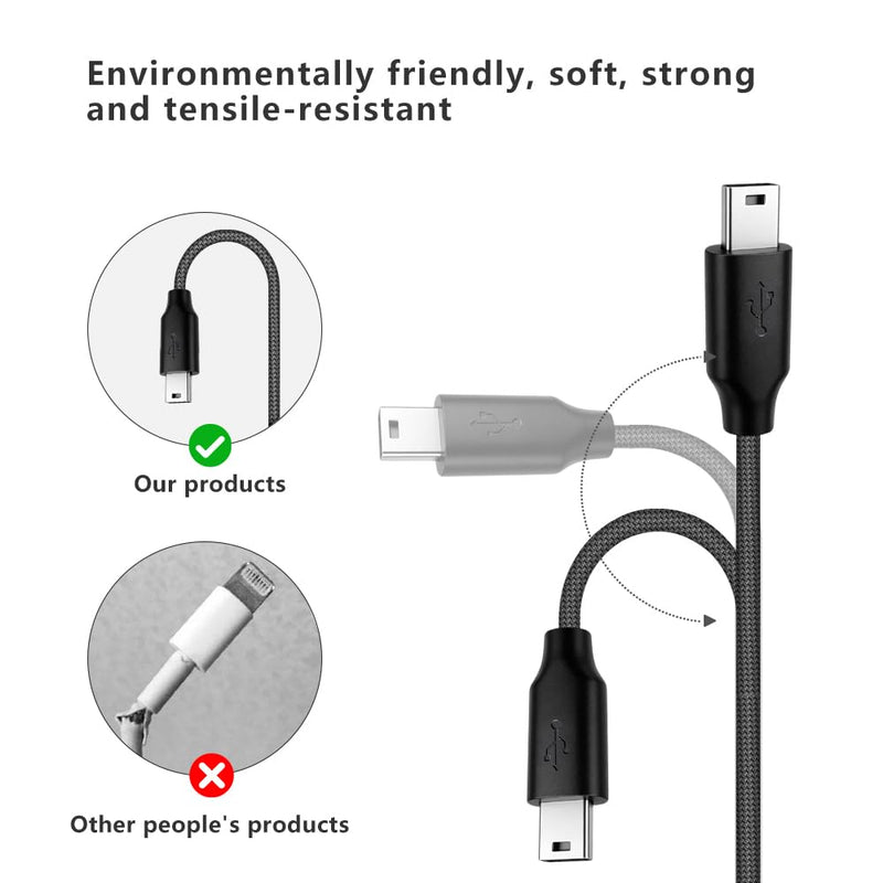 USB-C to Mini USB Adapter for TI 84 Plus CE/C Silver Edition, Braided Data Cable for Texas Instruments Calculators TI-Nspire CX/CX CAS/CX II/CX II CAS, TI-89 Titanium, TI-83/85