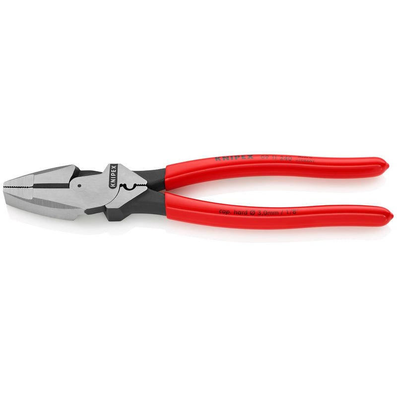 KNIPEX 09 11 240 SBA High Leverage Lineman Pliers New England with Tape Puller and Crimper