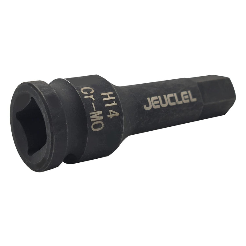 14mm Hex Impact Bit Socket, H14 1/2-Inch Impact Drive Allen Socket, Cr-Mo Steel Lengthen Hex Screwdriver Socket Adapter H14 14MM