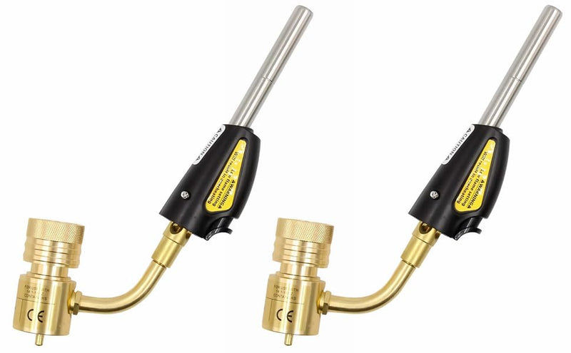 QWORK Torch Swirl Tips, 2 Pack, Compatible With MAP-Pro/LP Gas, Self Lighting, Gas Self Ignition Regulator Brazing Soldering Welding Plumbing Gun