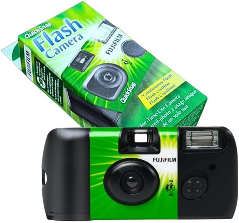 Fujifilm QuickSnap Flash 400 Camera, Fujifilm Disposable Camera with Flash, 27 Exposures with Sunshine Photo Microfiber Cloth (2 Pack) 2 Pack