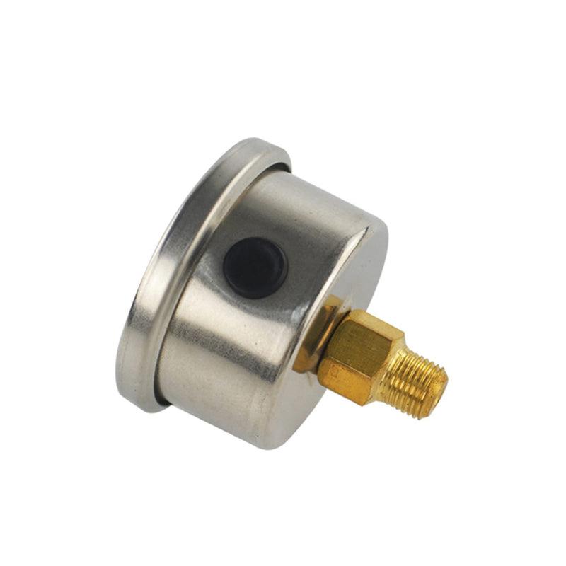 Fuel Pressure Gauge with 6AN Fuel Pressure Take Off Fitting, 0-100Psi, 1-1/2" Black Dial, 1/8" NPT Center Back Mount, Glycerin Filled, An6 Adapter 6AN-100PSI