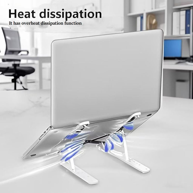 Adjustable Laptop Stand for Desk, Foldable Portable ABS + Silicone Notebook Holder, Ventilation Cooling Laptop Stand, for 10-17 Inch Laptops and Tablets(White)