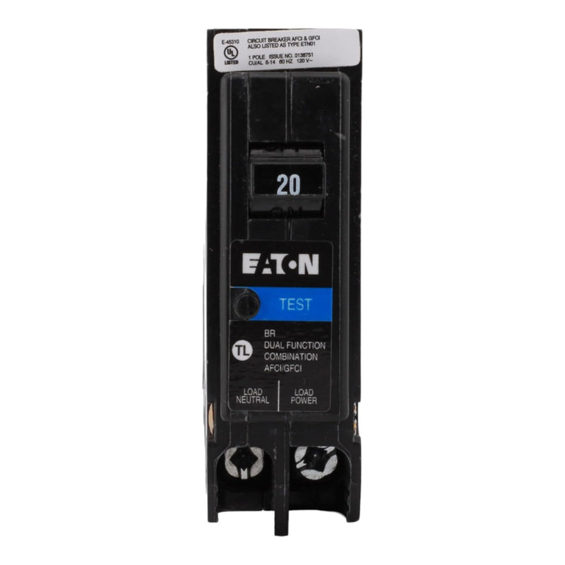 Cutler-Hammer Eaton All In One Breaker Plug On Neutral Arc FaultGround FaultOvercurrent Protection 20amp