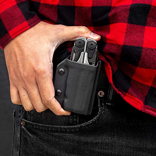 Clip & Carry Kydex Multitool Sheath for The Leatherman Surge - Made in USA - EDC Multi Tool Sheath Holder Holster Cover - Black