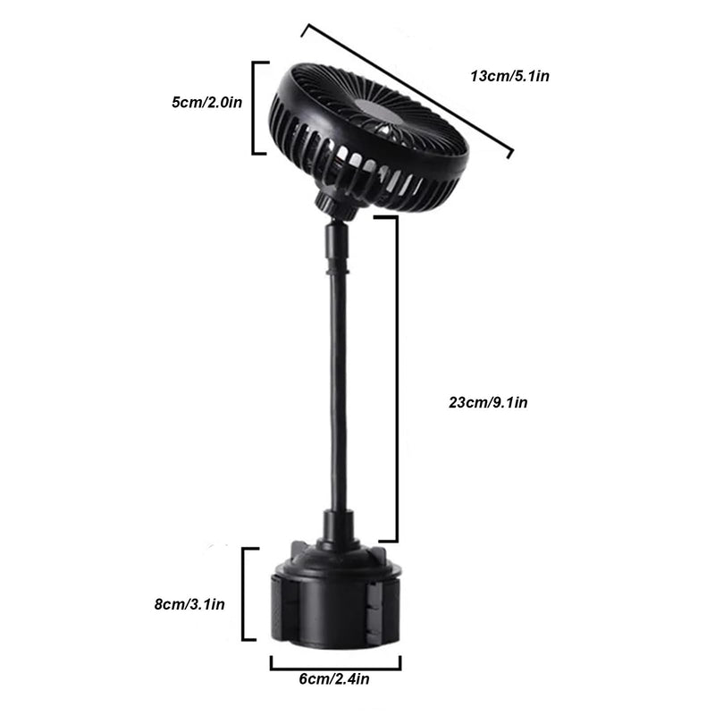 Car Fan, Powerful Low Noise, 3 Speeds Adjustable, Professional Design, Easy to Install, Portable USB Powered Fan with Gooseneck for Car Trucks RVs Bus