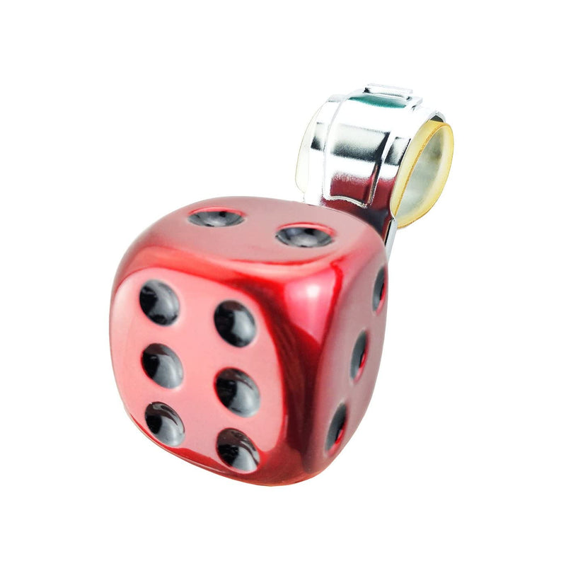 Lunsom Steering Wheel Spinner, Dice Shape Car Turning Wheel Knob Suicide Power Handle Driving Aid Turning Control Helper Fit Most Vehicle, Trucks (Red) red