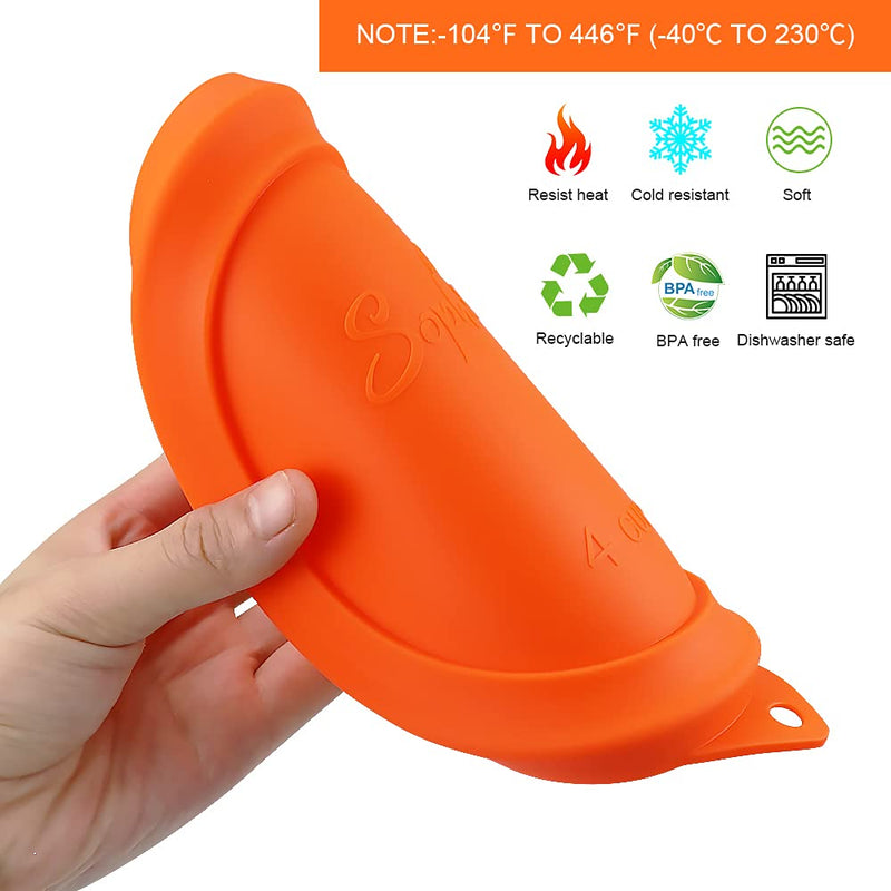 Sophico Round Silicone Storage Cover Lids Replacement for Anchor Hocking and Pyrex Glass Bowls (Container not Included) (4 Size, 8 Pack) Round 8-Pack (Red, Orange, Mint, Navy Blue)