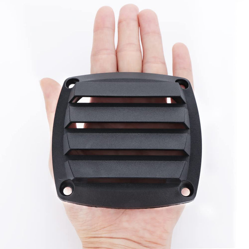VTurboWay 4 Pcs Louvered Flush Plastic Thru Vent, Marine Boat Vent, 2-3/4", Black, Free Installation Screws