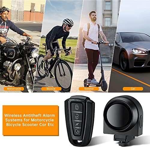 ONVIAN Wireless Bike Alarm with Remote, 115dB Loud Bicycle Anti Theft Alarm Vibration Motion Sensor System, USB-C Rechargeable Bike Alarms for Ebikes, Motorcycle, Scooter, Car, IPX5 Waterproof A2-1pack
