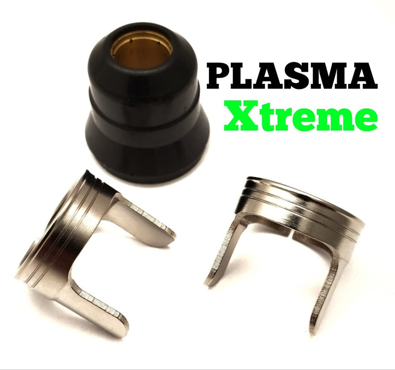 3-Piece kit compatible with Harbor Freight Titanium 45A Plasma Cutter 1-piece Retaining cap and 2-piece double pointed spacers