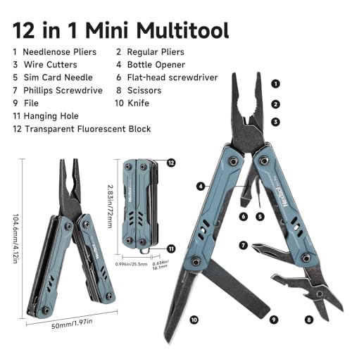 NexTool Mini Sailor S11 Pro, 12-in-1 Compact Keycain Multitool Small