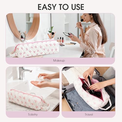 4pcs Hair Tools Travel Bag Soft Compact Case Compatible with Airwrap & Shark Flexstyle, Curling Iron & Flat Iron Storage Organizer, Portable Hair Accessories Bag Bow & Leopard & Cherry & Blue Flower 4
