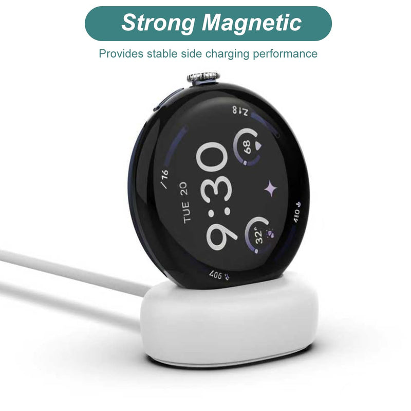 Kissmart Charger for Pixel Watch 4 Smartwatch (White) | Replacement Charging Side Dock Cable Cord for Google Pixel Watch 4 41mm/45mm White