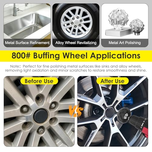 6 PCS Non Woven Abrasive Buffing Polishing Wheel Drill Attachment Set