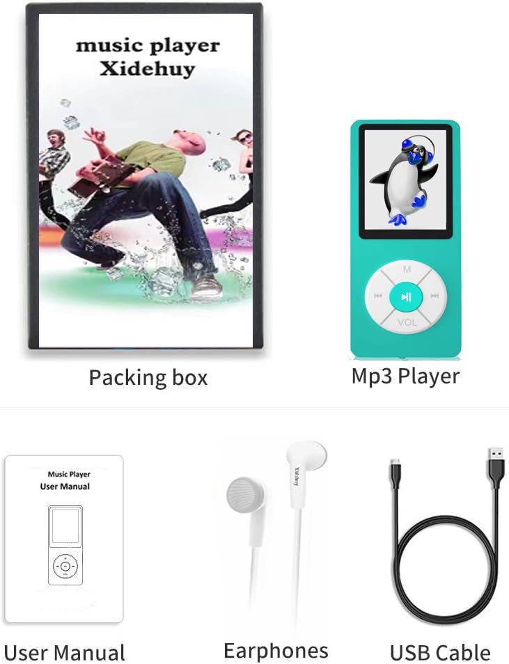 MP3 Player with 32GB TF Card,Built-in HD Speaker,Portable HiFi Music Player with Video/Voice Recorder/FM Radio/Photo Viewer/E-Book Player for Kids (Sky Blue) Sky Blue