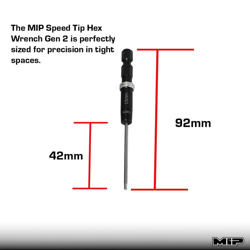 MIP RC Hex Bit Set and Tool Kit 9612 (1.5mm, 2.0mm, 2.5mm) – Hex Head Allen Wrench Drill Tools and Tool Bits for Screwdrivers, Electric Screwguns, and Power Drills For RC Cars - Made in USA 1.5mm / 2.0mm / 2.5mm - Hex Set