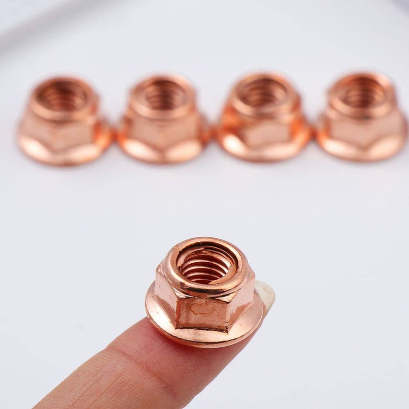 12Pcs Exhaust Manifold Nuts for Practical Copper Flashed Exhaust M8 Nut