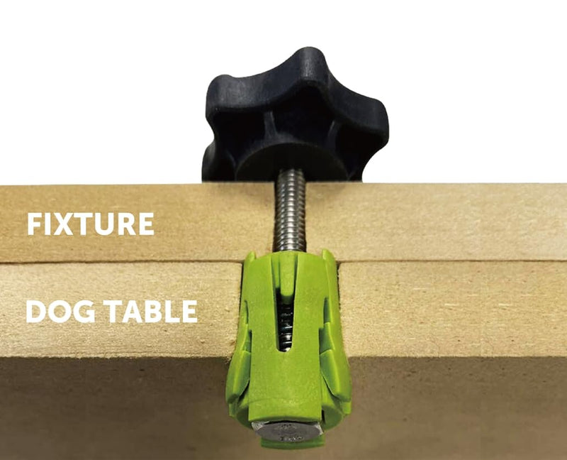 BOW Products Bench Dog Clamps - Expandable Dog Hole Clamps for MFT Tables, Dog Tables and Workbenches - Fits 3/4 Inch (19mm to 20 mm) Dog Holes and Includes Low-Profile, Ergonomic Knobs - Pack of 6