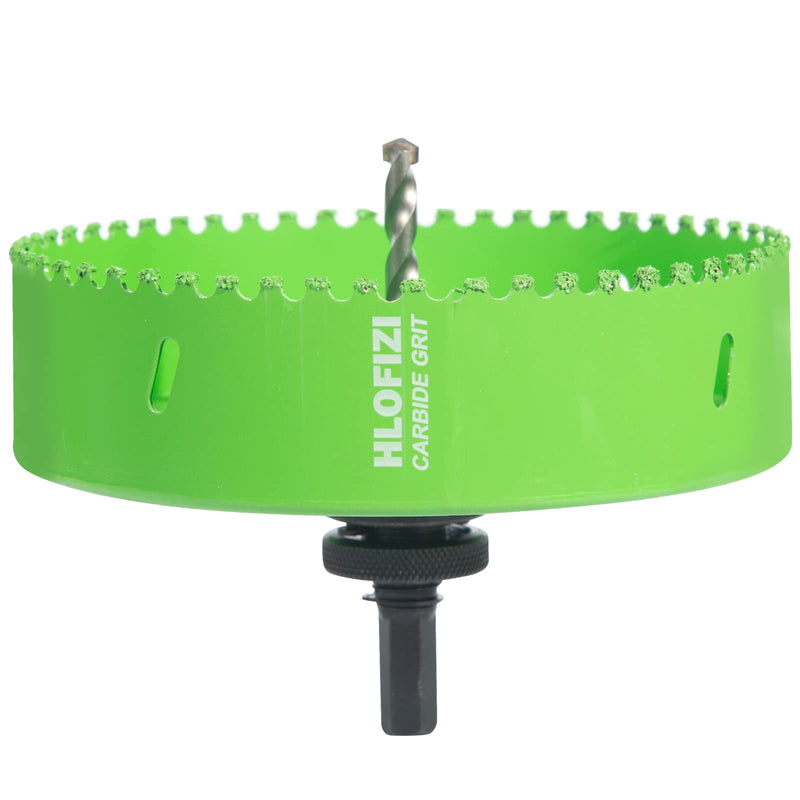 6-1/8 Inch Carbide Grit Hole Saw for 6 Inch Recessed Lights, Cutting Through Stucco, Ceiling Old Plaster, Drywall, Cement Board with 1-1/2" Depth, Up to 3X Longer Life
