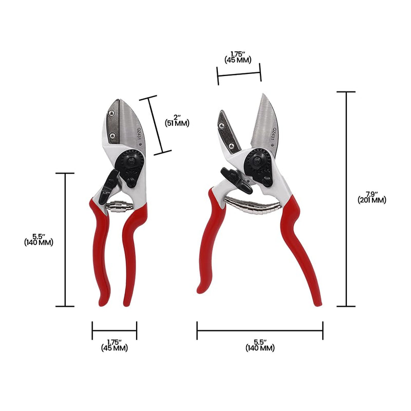 Zenport QZ431 Anvil Professional Pruner, 1-Inch Cut, 8.3-Inch Long