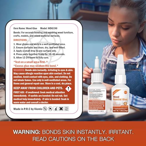 Wood Glue Strong, 30g Waterproof Wood Adhesive for Furniture Repair