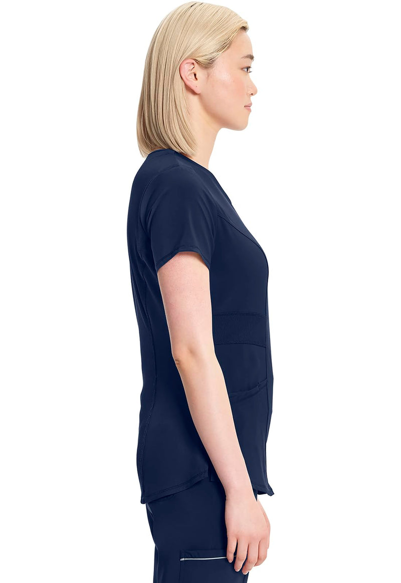Infinity Cherokee V-Neck Women's Nurse Scrub Top, 4-Way Stretch, Superior Performance and Comfort CK623A Large Navy