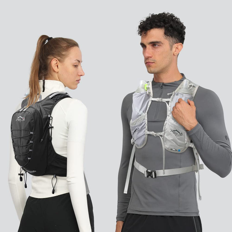 Running Hydration Vest for Men Women Water Backpack for Running 3L Running Hydration Pack for Trail Running Marathon Race Hiking grey